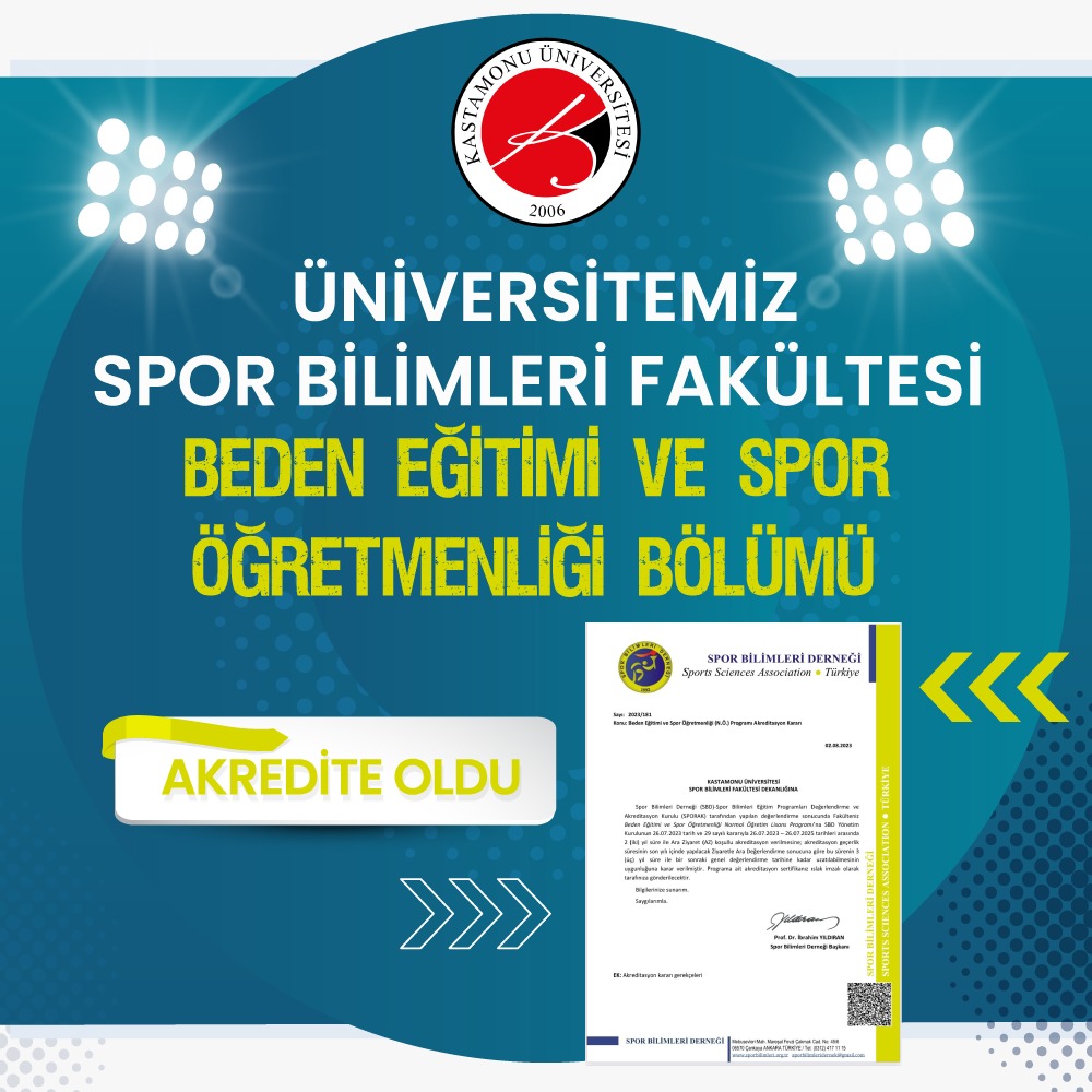 Spor Bilimleri Fakültesi Beden Eğitimi ve Spor Öğretmenliği Bölümü Akredite Oldu